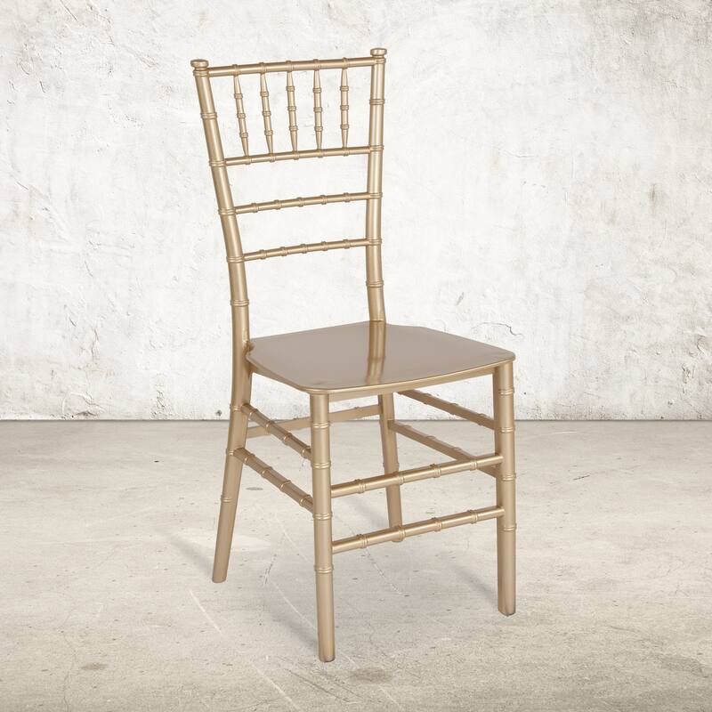Resin Stackable Chiavari Chair - 15"W x 18.75"D x 35"H - 15"W x 18.75"D x 35"H - Gold