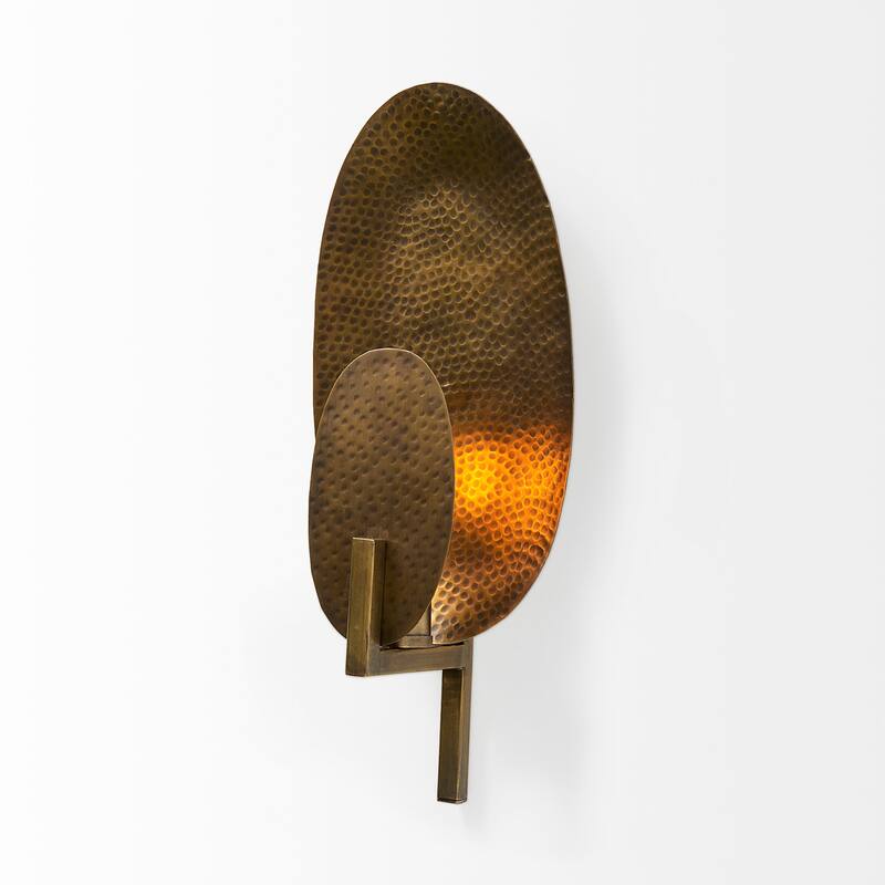 Clarence Gold Metal Hammered Oval Wall Sconce