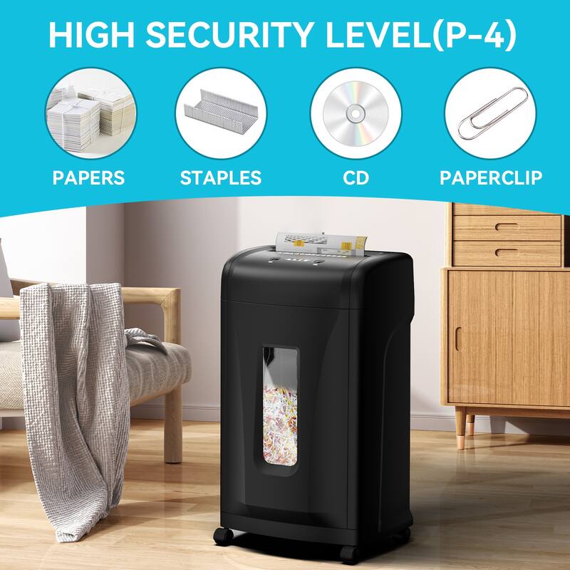 Paper Shredder Cross Cut Paper Cutter Heavy Duty Low Noise Large Capacity