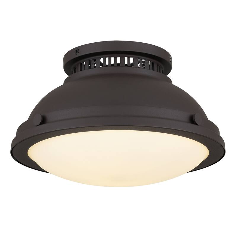 Halo 1-Light 11" Dark Bronze Flush Mount Ceiling Light
