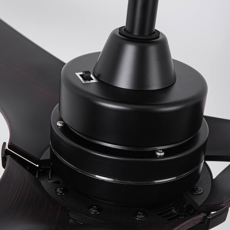 52" Modern Black Dimming LED Ceiling Fan with Light and Remote