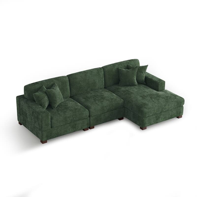 Oversized Modern Chenille Modular Sectional Sofa with Chaise