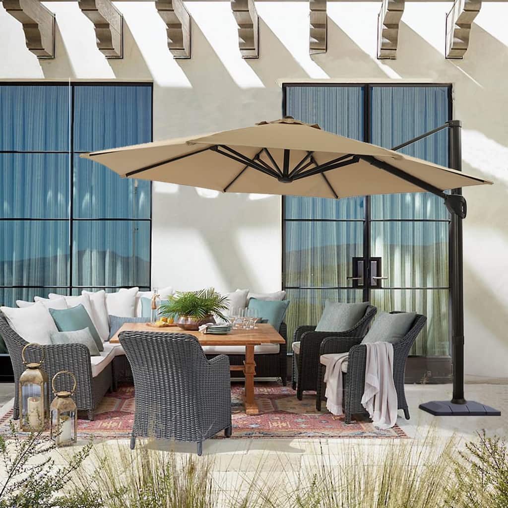 9 ft. Cantilever Patio Umbrella with Weight Base