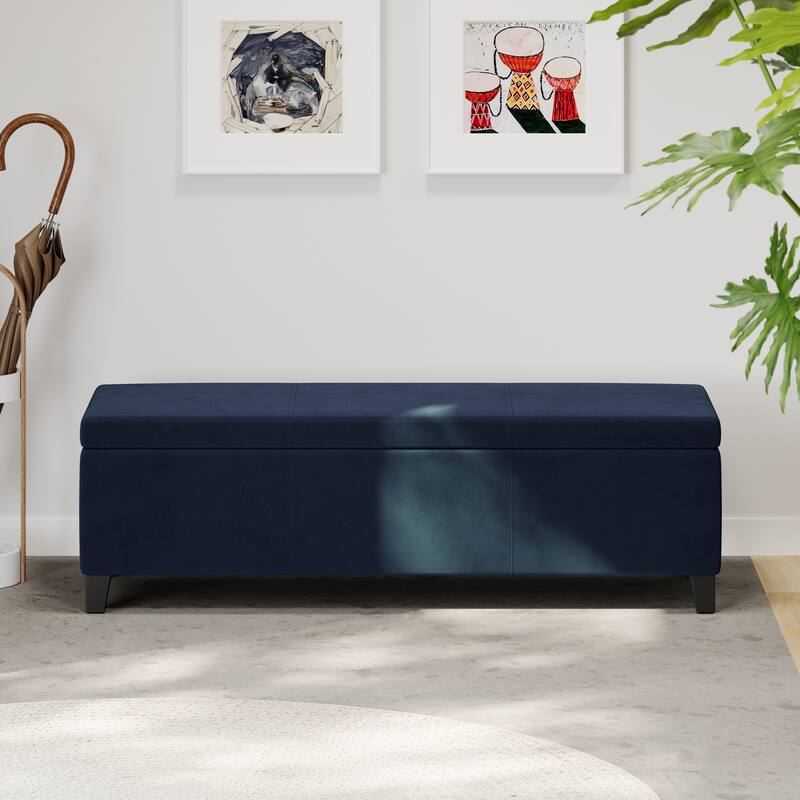 Roomfitters Modern Storage Bench, Upholstered Ottoman with Hidden Compartment and Lift-Top Lid