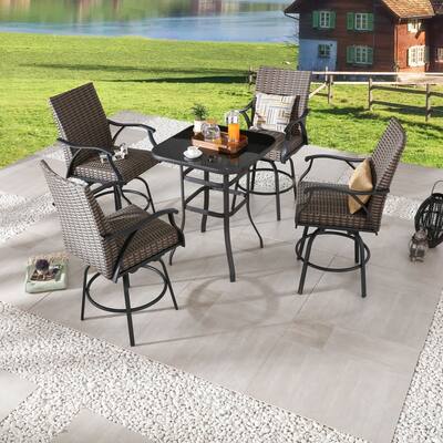 Patio Festival 4-Person Outdoor Bar Height Bistro Dining Set