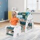 preview thumbnail 15 of 29, 3-In-1 Double Sided Magnetic Dry-Erase Board with Stool and Flipped Writing Desktop - 22" x 21.5" x 25"