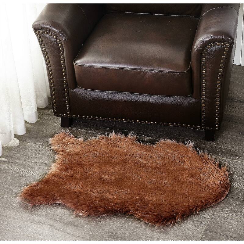 Serenta Shag Sheepskin Silky FauxFur Area Rug Sofa Decor - 24" x 36" - 24" x 36"