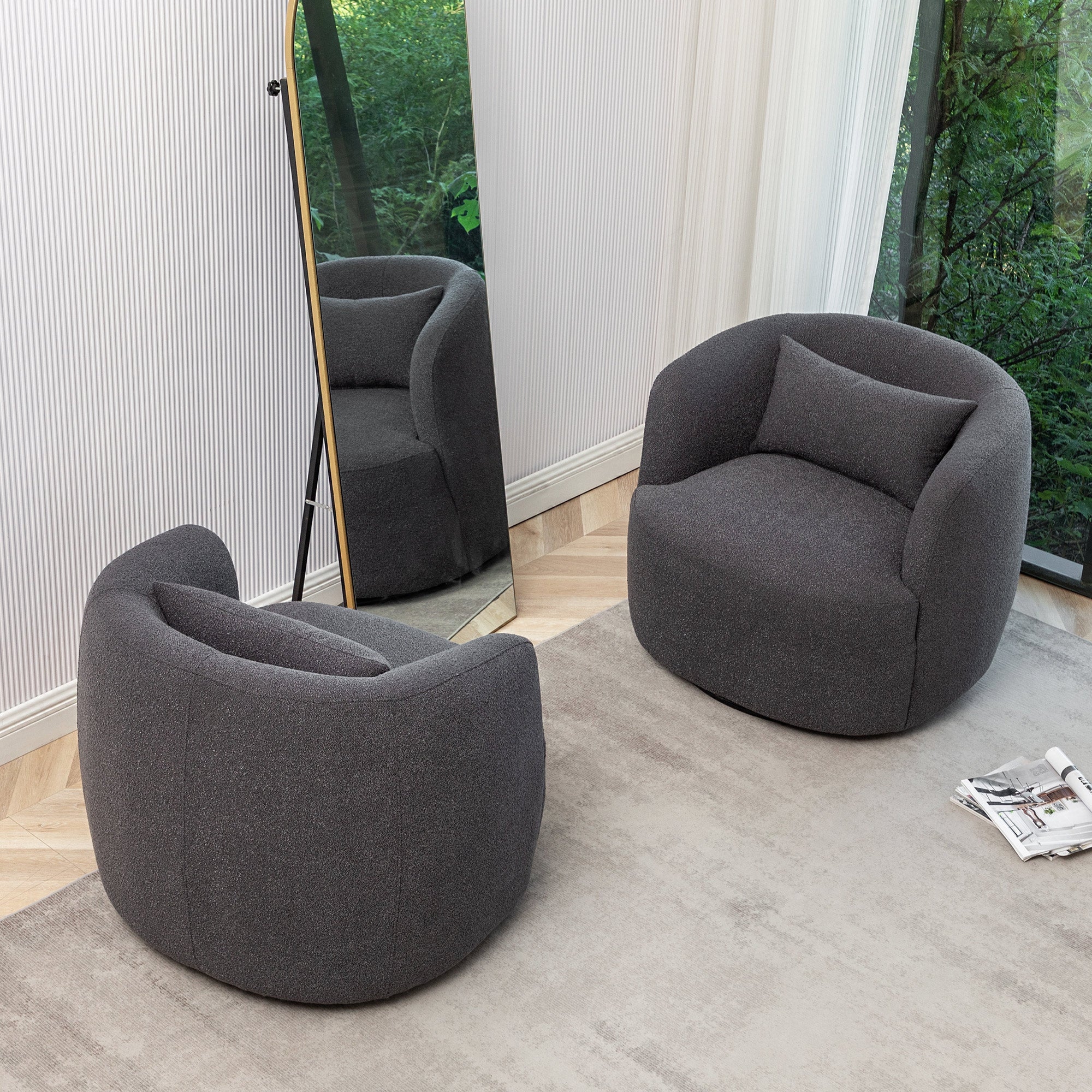 Gray best sale swivel armchair