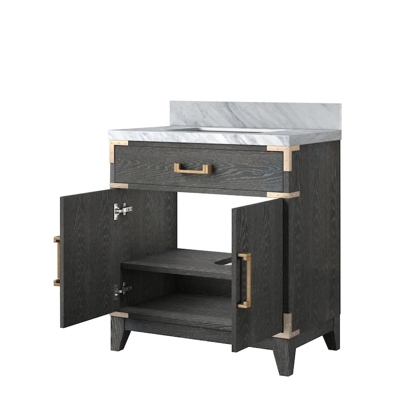 Laurel Bath Vanity with Carrara Marble Top and Sink