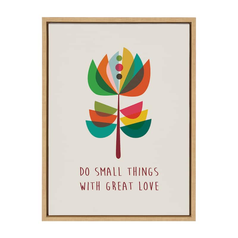 Kate and Laurel Sylvie Great Love Framed Canvas by Rachel Lee - 18x24 - Plastic - Natural