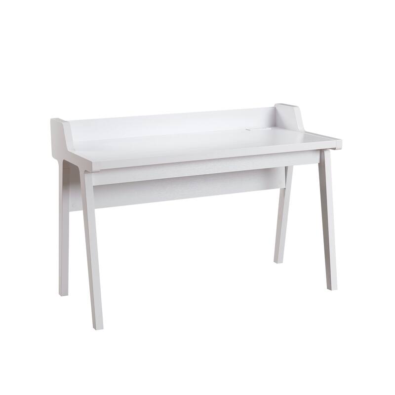 Home office writing desk Ground outlet USB-A ports finished on the back Wooden leg frame