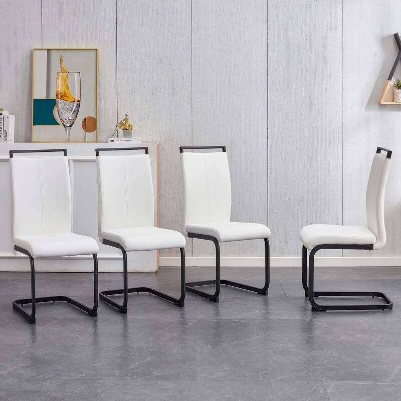 High Back Dining Chairs,Upholstered Side Chair(Set of 4) - White