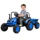 preview thumbnail 11 of 24, Kids Ride on Tractor with Tiltable Trailer 6 Wheels Blue