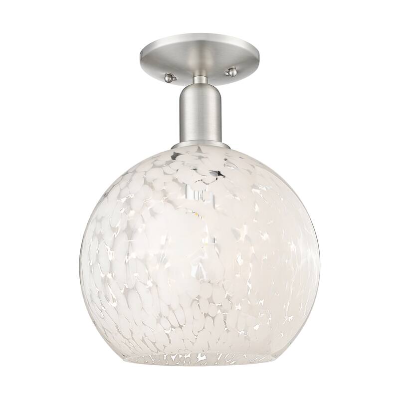 Innovations Lighting Endless Possibilities Arcadia - White Mouchette - 1 Light 10" Semi-Flush Mount