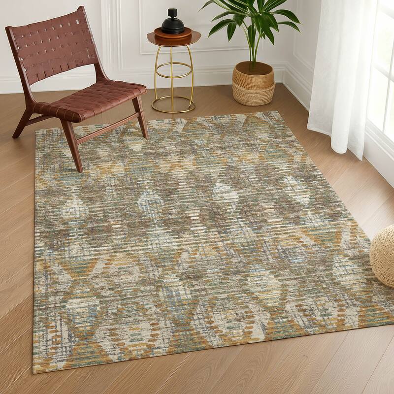 Machine Washable Indoor/ Outdoor Modern Ignacio Chantille Rug