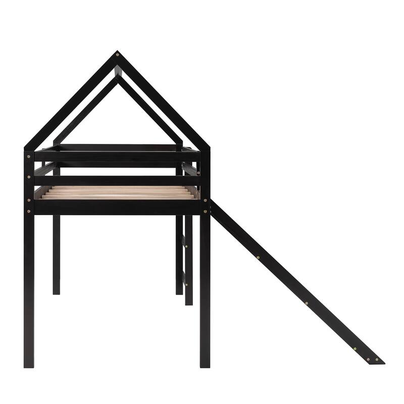 Loft Bed with Slide, House Bed with Slide