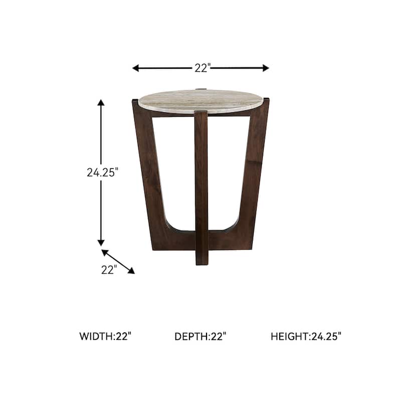 Signature Design by Ashley Tanidore Brown/Gray Round End Table - 22" W x 22" D x 24.25" H