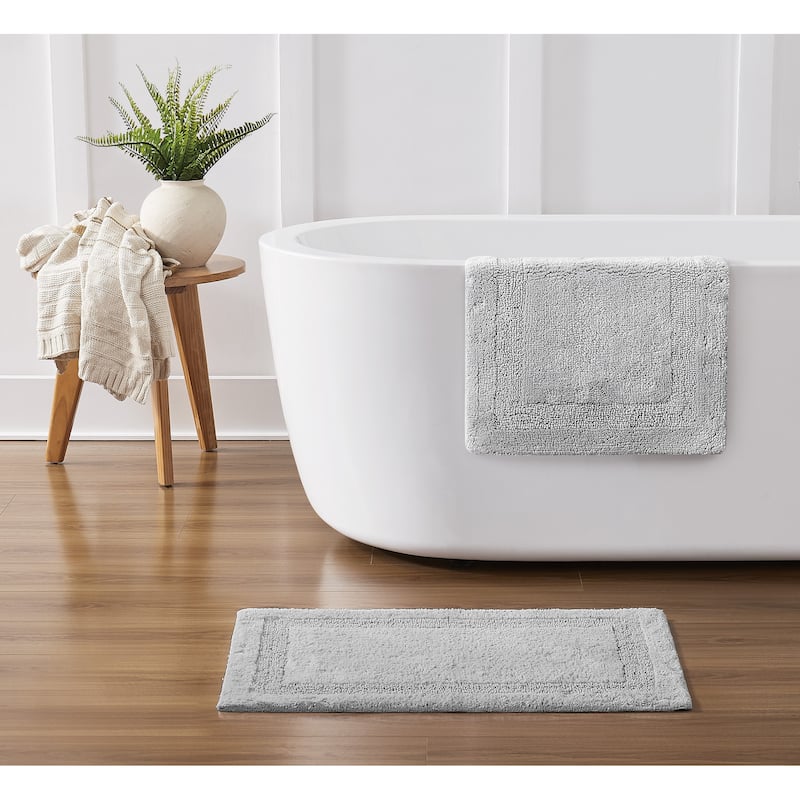 Royal Velvet Classic Cotton Bath Rug (Available in Multiple Sizes) - (2) 17x24 - Grey