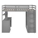 preview thumbnail 7 of 35, Versatile Full size Loft Bed with Wardrobe, Wood Full Loft Bed with Wardrobes and 3 Storage Drawer Desk for Kids Teens Adults