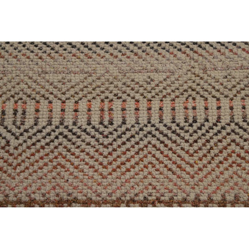 All-Over Geometric Moroccan Oriental Area Rug Handmade Wool Carpet - 4'10" x 7'11"