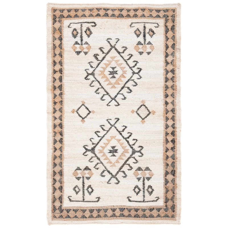 SAFAVIEH Flatweave Kilim Emiljana Jute Rug - 2'3" x 5' - Ivory/Black