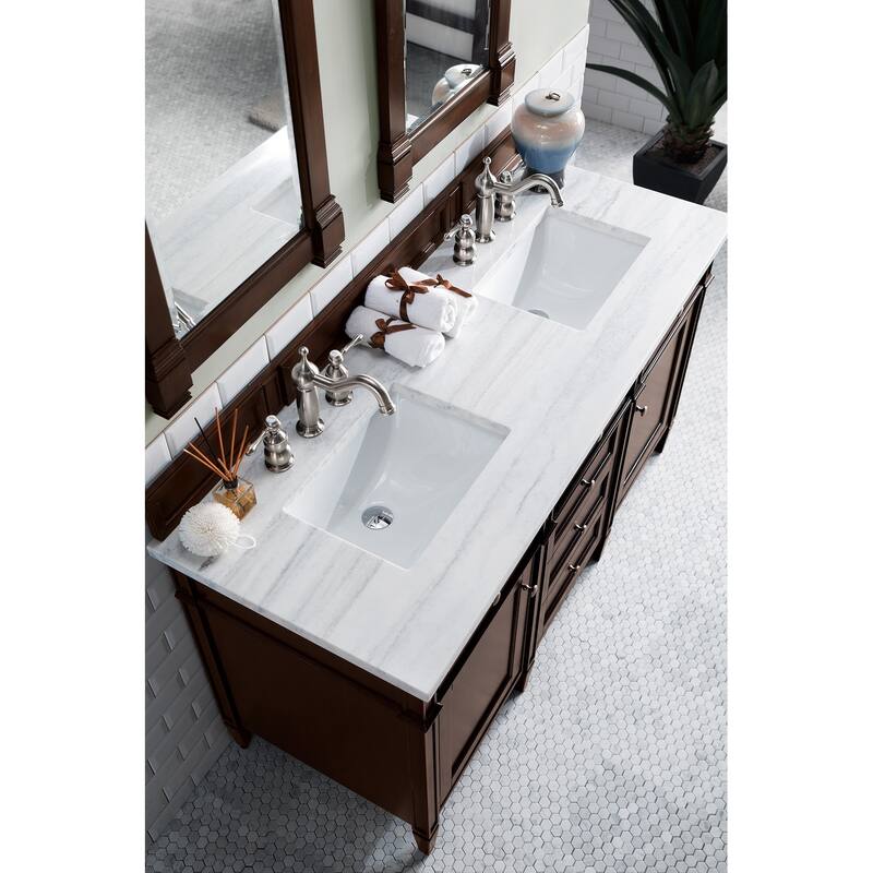 James Martin Vanities Brittany 60" Double Vanity, Burnished Mahogany