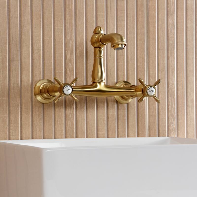 Kingston Brass Essex Two-Handle 2-Hole Wall Mount Bathroom Faucet