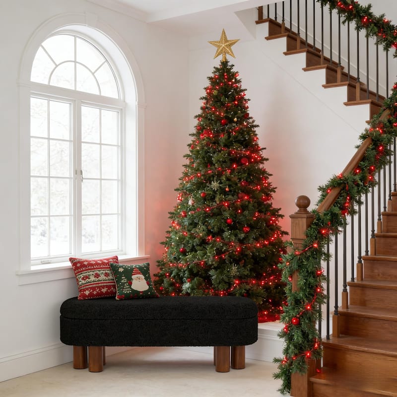 Upholstered Flip Top Storage Bench with Solid Wood Leg for Bedroom, Entryway and Living Room