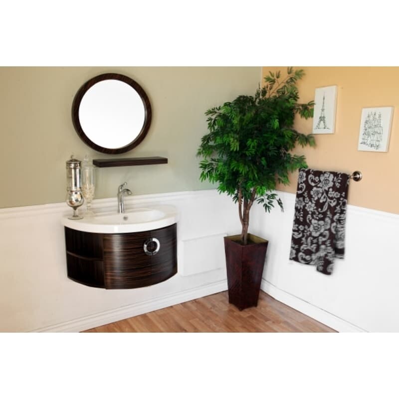 Shop Bellaterra Home 804338 34 Wall Mounted Single Vanity Set With Two Door Wood Cab Overstock 22160765