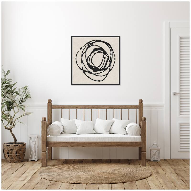 Kate and Laurel Sylvie Flowing Circle Abstract Framed Canvas by The Creative Bunch Studio