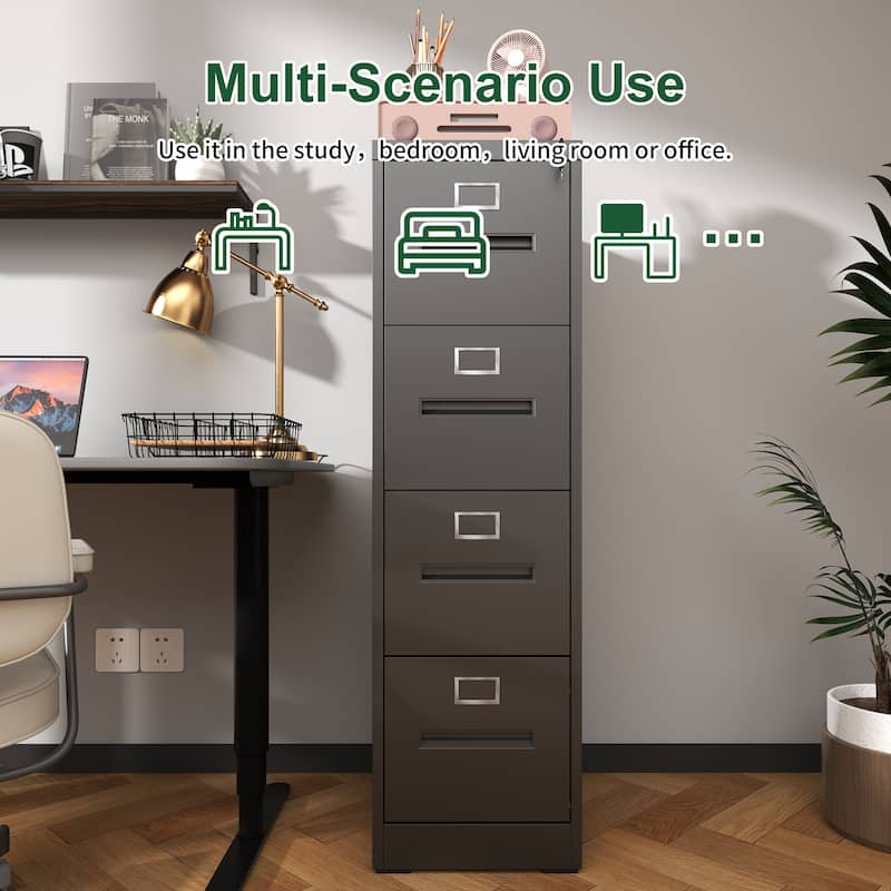 4-Drawer Locking Metal File Cabinet