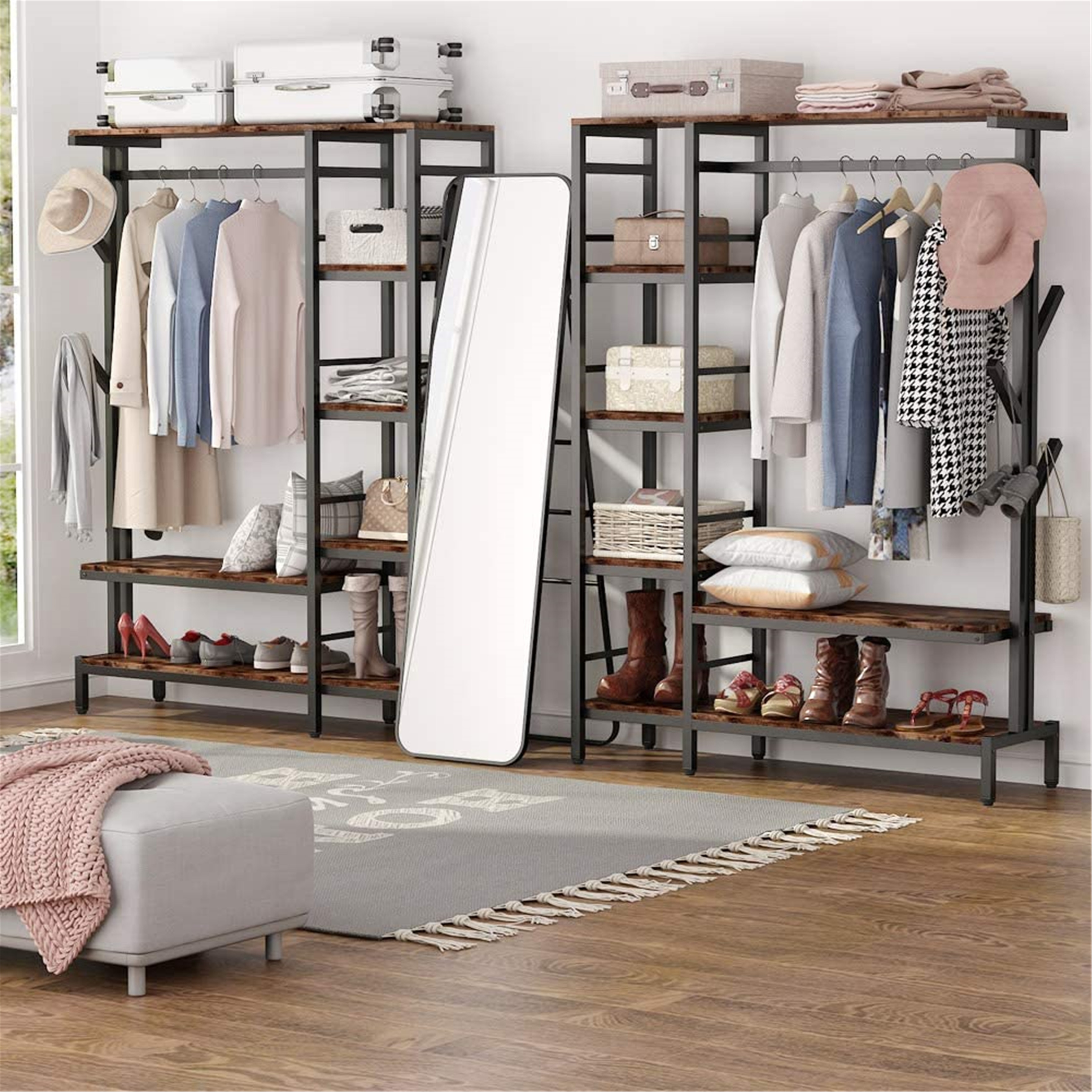 https://ak1.ostkcdn.com/images/products/is/images/direct/c61c4bd90714e2d457444f6104a31210e9f0729c/Free-Standing-Closet-Organizer-with-Hooks-Garment-Rack-with-Shelves-and-Hanging-Rod.jpg