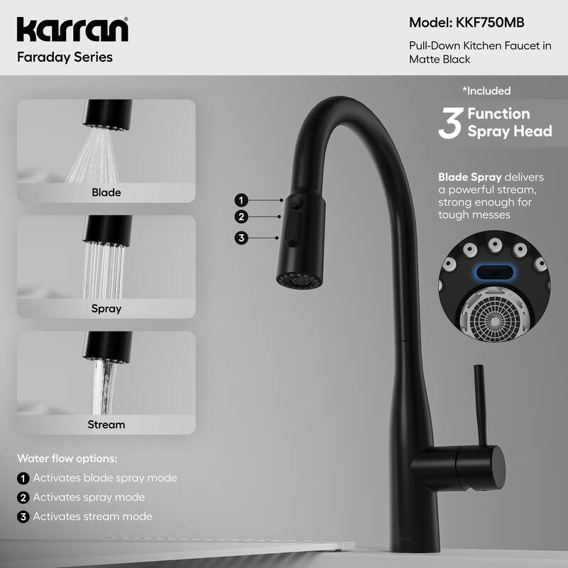 Karran Faraday Pull-Down Sprayer Kitchen Faucet