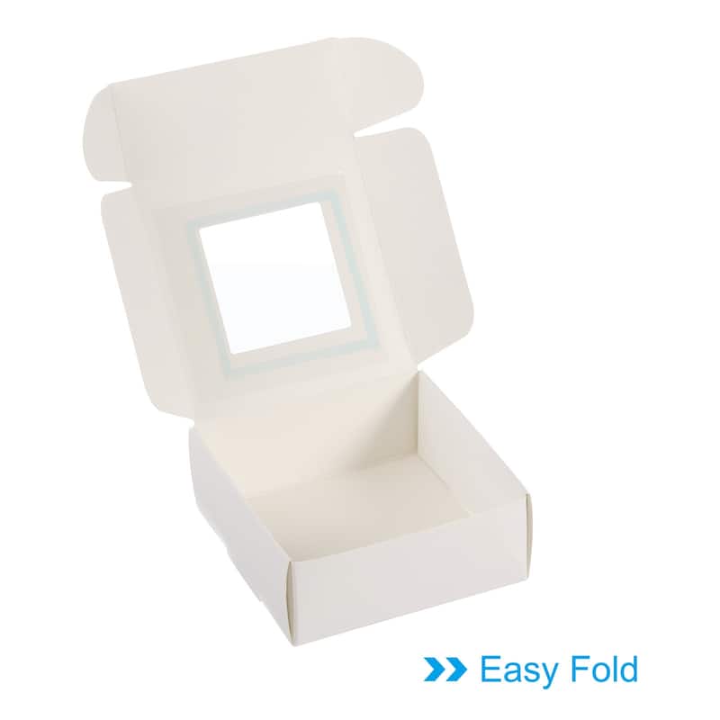 3.5"x3.5"x1.5" Paper Soap Box with Window, 30 Pack Soap Boxes Square, White