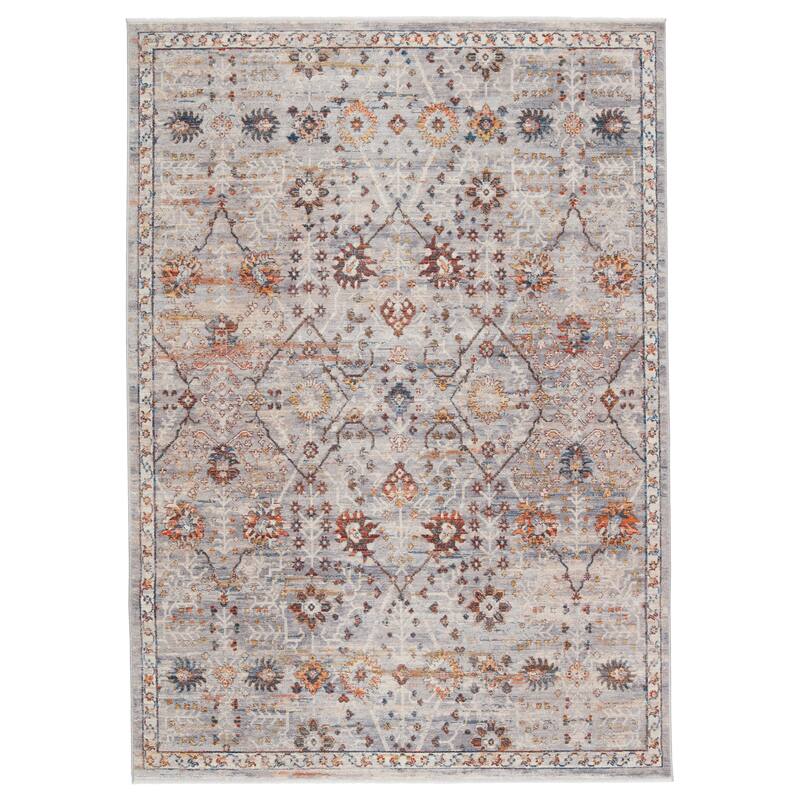 Katalia Trellis Area Rug - 9'3"X13'3" - Gray/Rust - Runner/Rectangle