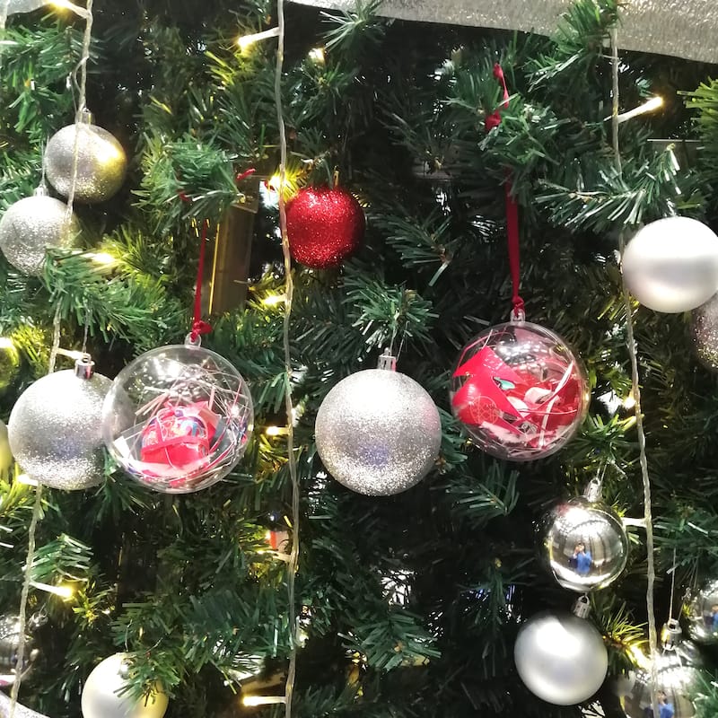 2pcs 5 1/2-inch(140mm) Clear Plastic Ornaments Ball