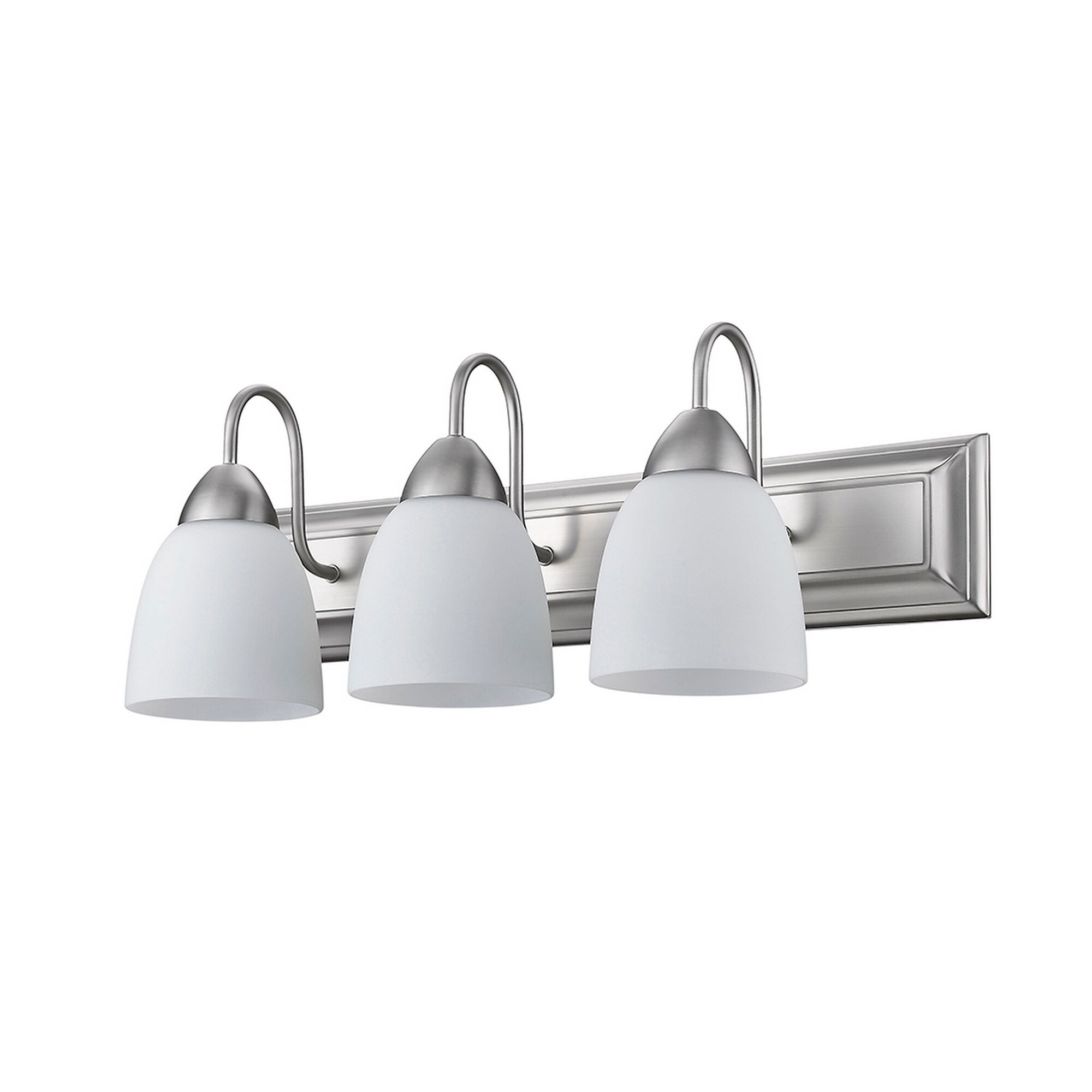 Poly 3-Light Matte Nickel Vanity Light with White Shade