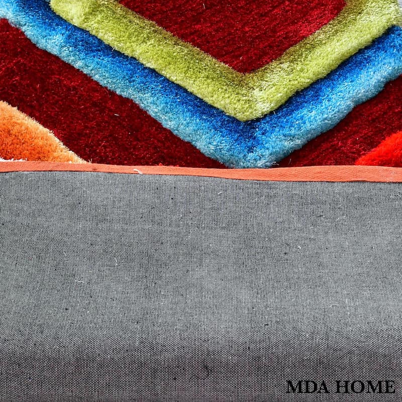 Mateos Shag Collection Multicolor Abstract Area Rug