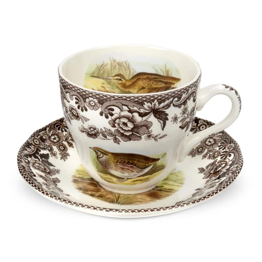 Spode Woodland Tea Cup and Saucer - 7 Oz