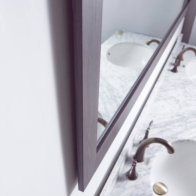 Cortes 72" Bathroom Vanity Barndoor Wall Mirror in Oak