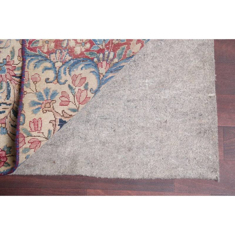 Vintage Floral Kerman Persian Large Area Rug Handknotted Wool Carpet