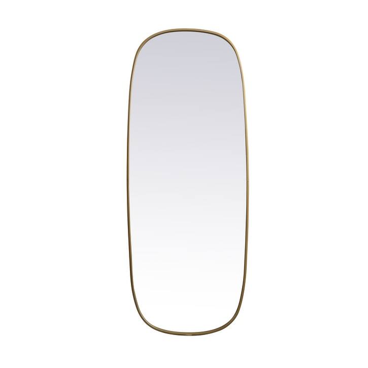 Indigo Home Metal Frame Oval Mirror 24x60 Inch - Brass