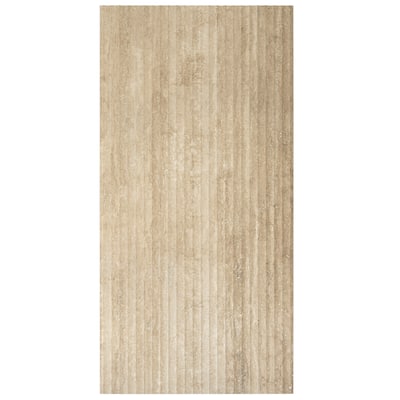 Terrain 24x48 Warm Beige Porcelain Large Format Fluted grooved Wall Tile (15.55 sq ft/case) - 2 Pack