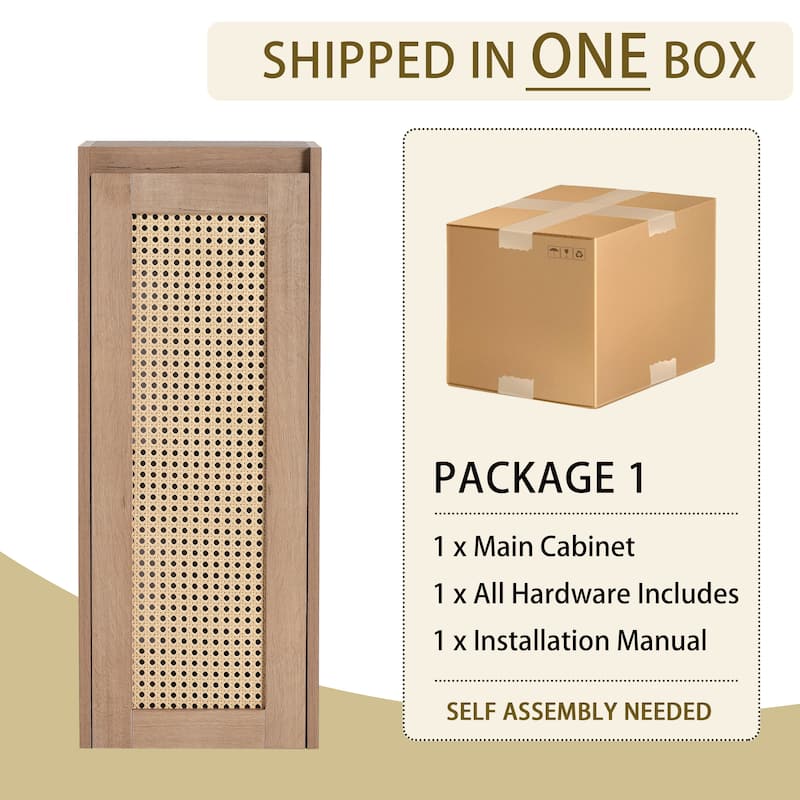 GDFStudio Bathroom Wall-Mounted Side Cabinet with Soft Close Doors