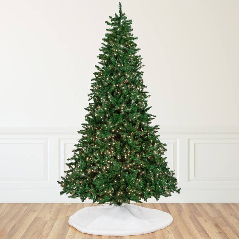 9' Pre-Lit Twin Falls Pine Artificial Christmas Tree, Clear Lights - 9 Foot