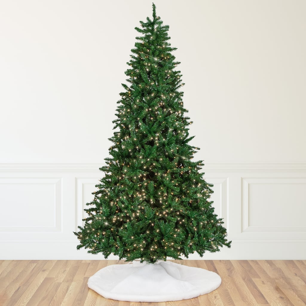 9' Pre-Lit Twin Falls Pine Artificial Christmas Tree, Clear Lights - 9 Foot