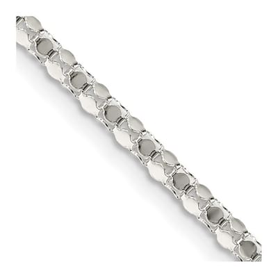 Curata 925 Sterling Silver Mesh 2.5mm Chain Necklace (Lobster)
