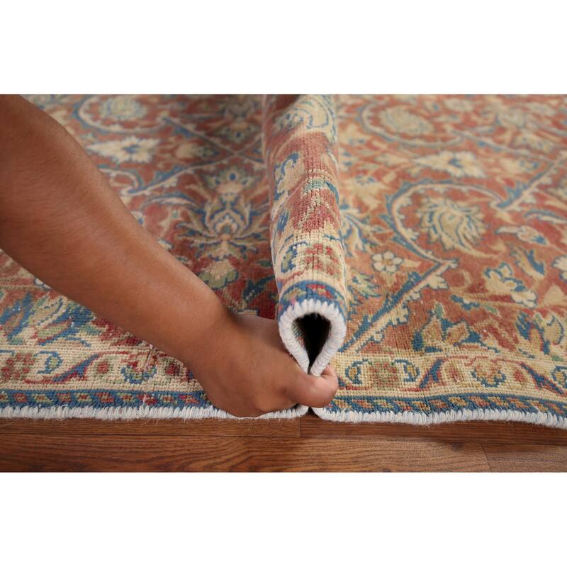 Floral Sarouk Persian Vintage Runner Rug Hand-Knotted Wool Carpet - 3'4" x 13'0"