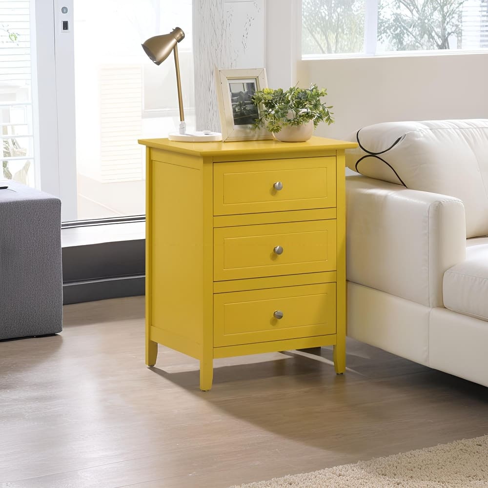 Glory Furniture Contemporary Wooden Nightstand with Drawers