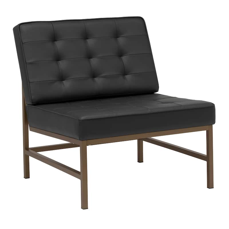 Studio Designs Home Ashlar Metal and Tufted Blended Leather Armless Accent Chair
